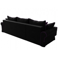 Угловой диван Элис (микровельвет чёрный фиолетовый) - Изображение 1